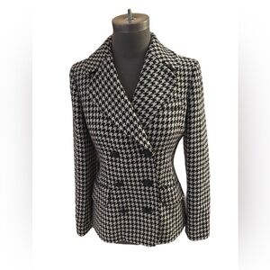 Anne Klein Houndstooth Double Breasted Blazer Women's S